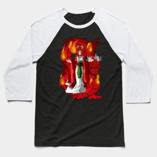 Dragonlady Fire Baseball T-Shirt